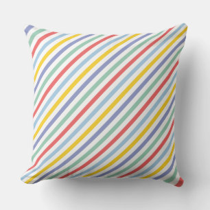 Spring Rainbow Stripe Pattern Pillow