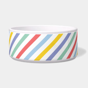Spring Rainbow Stripes Large Pet Bowl