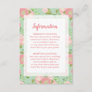 Spring Ranunculus Floral Wedding Information Cards