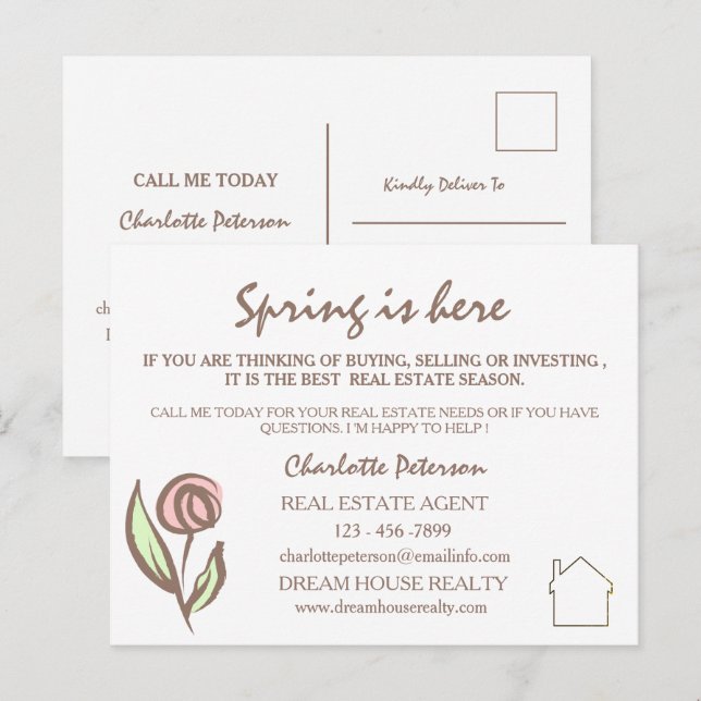 Spring Real Estate Marketing Farming Postcard (Front/Back)