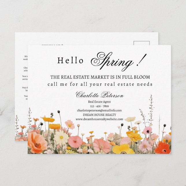 Spring Real Estate Marketing or Prospecting Postcard (Front/Back)