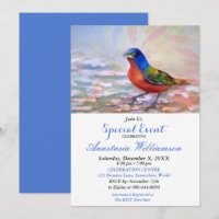 SPRING RED BREAST ROBIN PARTY EVENT INVITE