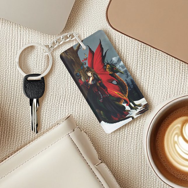 Spring Red Fairy Dragon Mother Nature Fantasy Key Ring (Creator Uploaded)