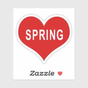 SPRING Red Love Heart Vinyl Sticker