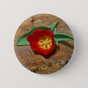 Spring Red Tulip 6 Cm Round Badge