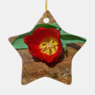 Spring Red Tulip Ceramic Tree Decoration