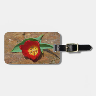 Spring Red Tulip Luggage Tag