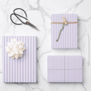 Spring Refined Stripes Dusty Lavender Wrapping Paper Sheet