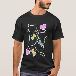 Spring Retro Cats 80s 90s Kittens Butterflies Chil T-Shirt