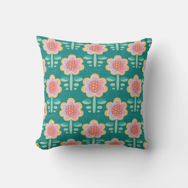 Spring Retro Flower Cushion (Front)
