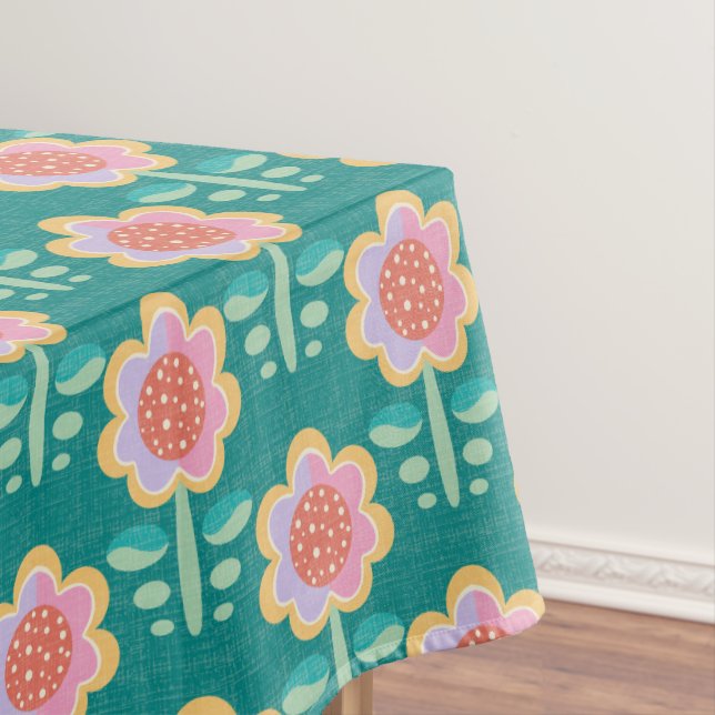Spring Retro Flower Tablecloth (In Situ)