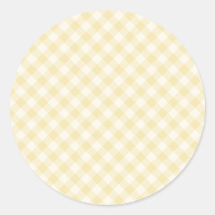 Spring Retro Gingham   Buttercream Classic Round Sticker