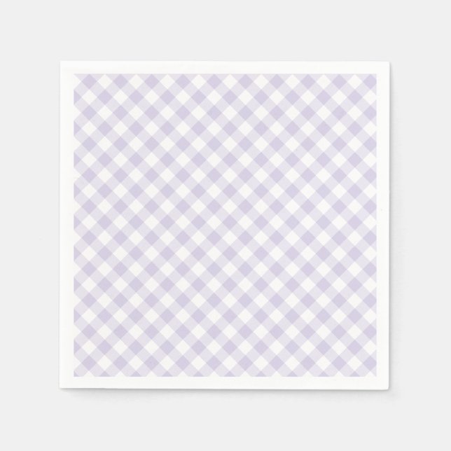 Spring Retro Gingham | Dusty Lavender Napkin (Front)