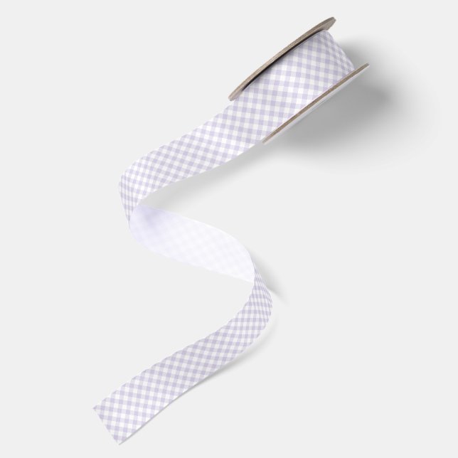 Spring Retro Gingham | Dusty Lavender Satin Ribbon (Front+Back)