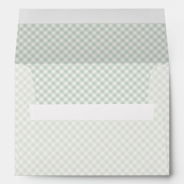 Spring Retro Gingham | Muted Sage Envelope (Back (Bottom))