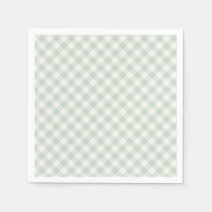 Spring Retro Gingham Muted Sage Napkin