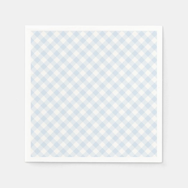 Spring Retro Gingham | Powder Blue Napkin (Front)