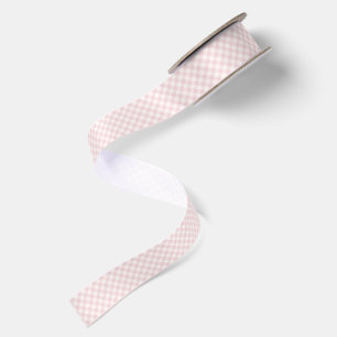 Spring Retro Gingham Soft Blush Satin Ribbon