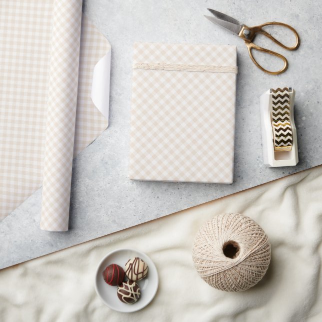 Spring Retro Gingham | Soft Linen Wrapping Paper (Crafts)