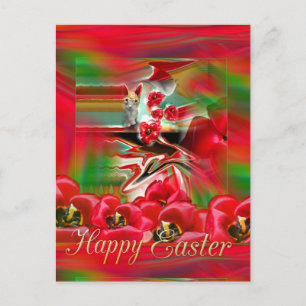 Spring Revival Abstract Easter Art Postcard