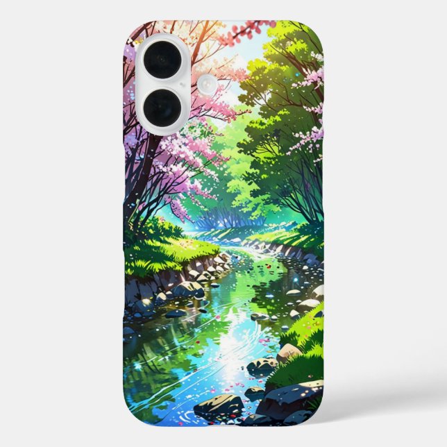 Spring River in Forest – Anime Landscape Case-Mate iPhone Case (Back)
