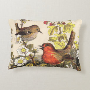 Spring Robin Birds Red Birding Decorative Cushion
