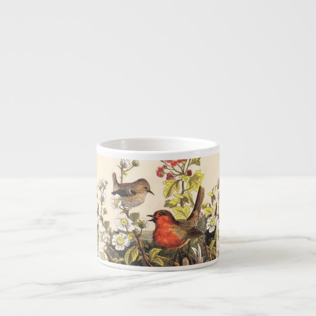 Spring Robin Birds Red Birding Espresso Cup (Front)
