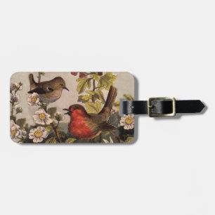 Spring Robin Birds Red Birding Luggage Tag