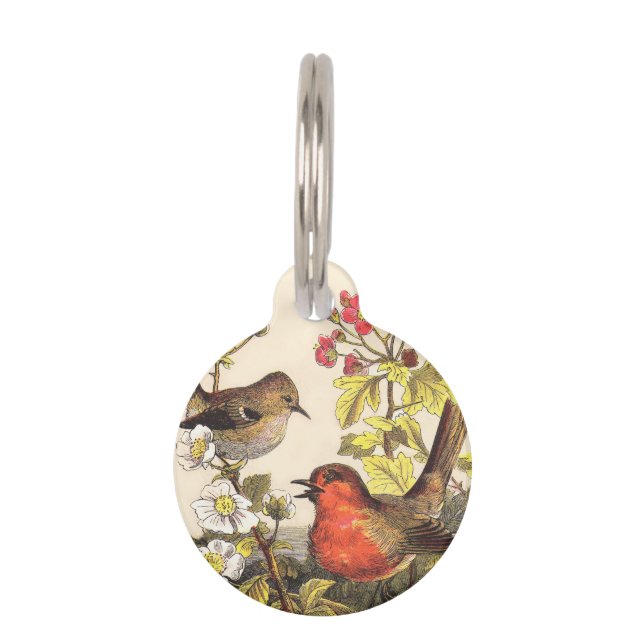 Spring Robin Birds Red Birding Pet Tag (Front)