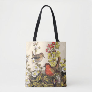 Spring Robin Birds Red Birding Tote Bag