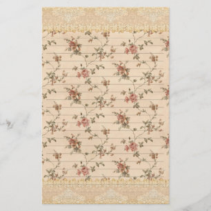 spring romance victorian rose pattern stationery