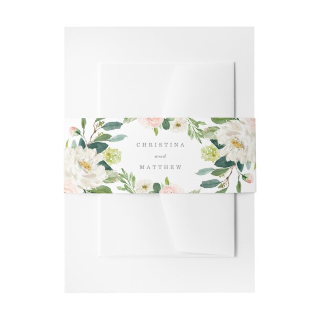 Spring Romance Wedding Bellyband Invitation Belly Band (Front Example)