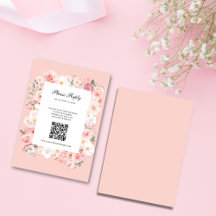 Spring Rose Blush Pink Frame QR Code Wedding
