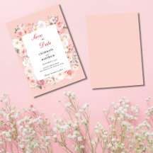 Spring Rose Blush Pink Frame Wedding