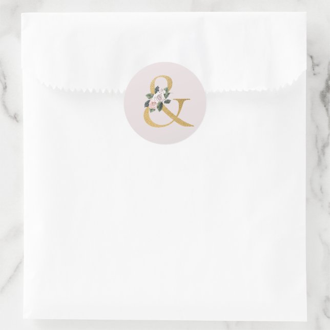 Spring roses gold ampersand sticker (Bag)