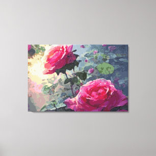 Spring Roses - Wrapped Canvas