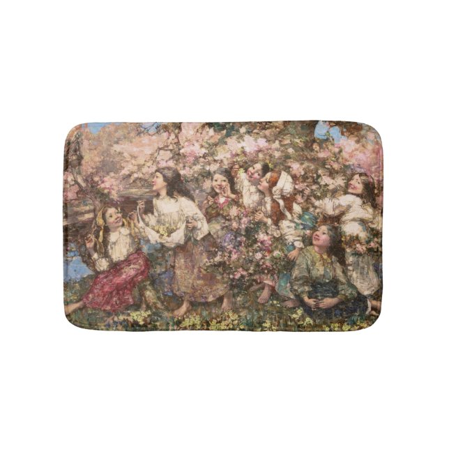 Spring Roundelay (by Edward Atkinson Hornel) Bath Mat (Front)