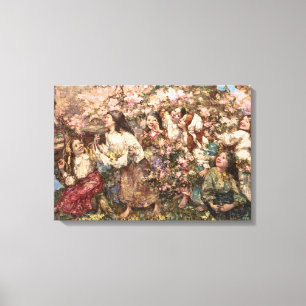 Spring Roundelay (by Edward Atkinson Hornel) Canvas Print