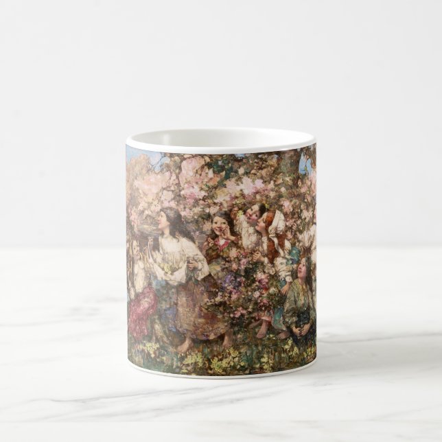 Spring Roundelay (by Edward Atkinson Hornel) Coffee Mug (Center)