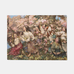 Spring Roundelay (by Edward Atkinson Hornel) Doormat