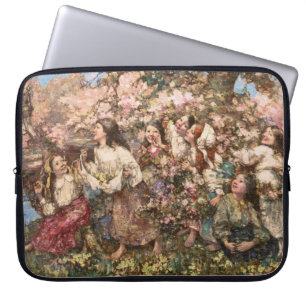Spring Roundelay (by Edward Atkinson Hornel) Laptop Sleeve
