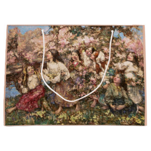Spring Roundelay (by Edward Atkinson Hornel) Large Gift Bag