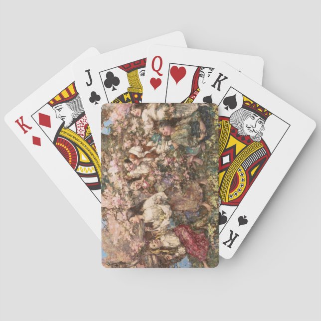 Spring Roundelay (by Edward Atkinson Hornel) Playing Cards (Back)