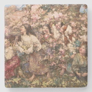 Spring Roundelay (by Edward Atkinson Hornel) Stone Coaster