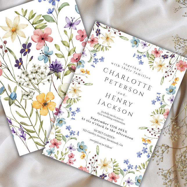 Spring Rustic Elegant Wildflower Wedding Invitation (Creator Uploaded)