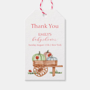 Spring Rustic Modern Pumpkin Labybug Baby Shower Gift Tags