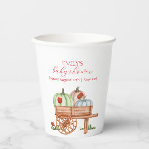 Spring Rustic Modern Pumpkin Labybug Baby Shower Paper Cups