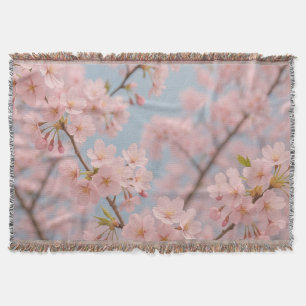 Spring Sakura Bloom  Throw Blanket