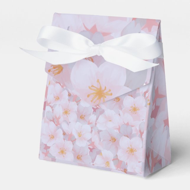 Spring Sakura Cherry Blossom  Wrapping Paper Favour Box (Front Side)