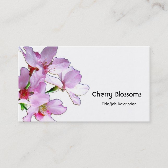 Spring Sakura/Pink Cherry Blossoms Business Card (Front)